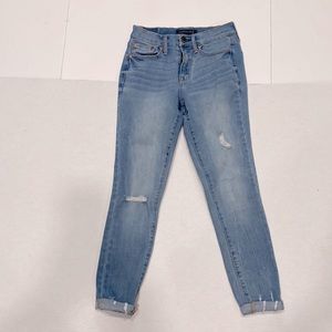 Aeropostale Jeans Women Blue Distressed Look FLEX EFFECTS  High Waisted  SIZE 00